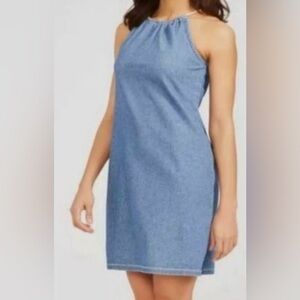 J McLaughlin Maria Denim Rope Neckline Dress